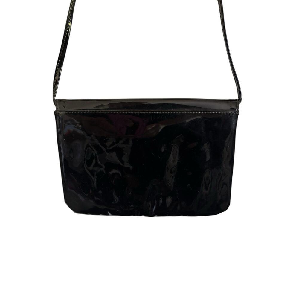 Mardane Black Patent Leather USA Shoulder Bag Clutch Purse Y2k Vinage - Picture 3 of 10